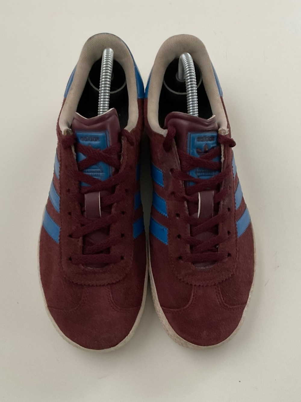 Adidas Gazelle OG Women’s Suede Sneaker Burgundy Blue Sz 5.5 Clean Girl Retro - Picture 3 of 8